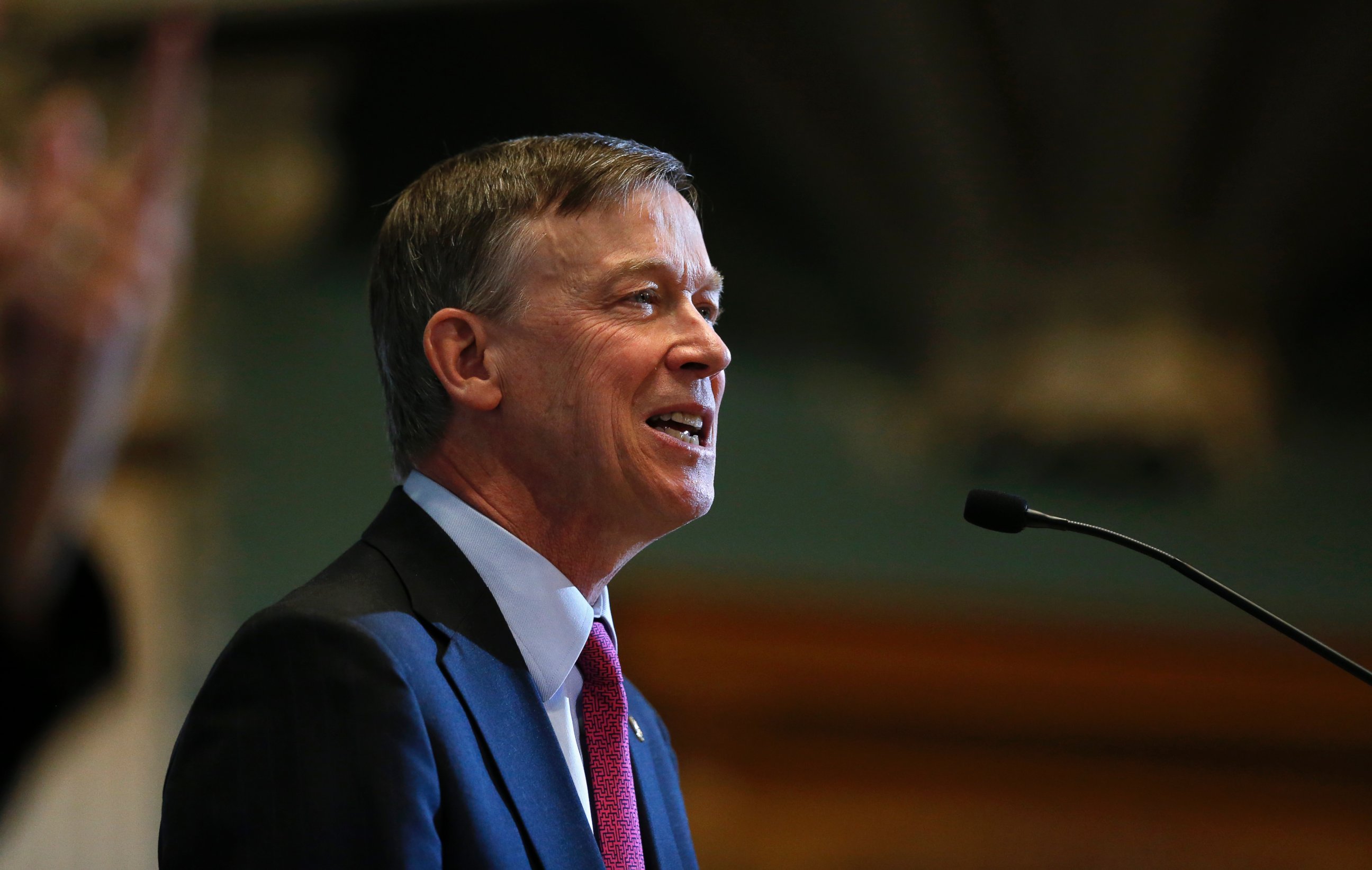 PHOTO: Colorado Gov. John Hickenlooper delivers his annual State of the State address to lawmakers and guests, inside the state legislature, in Denver, Jan. 14, 2016.