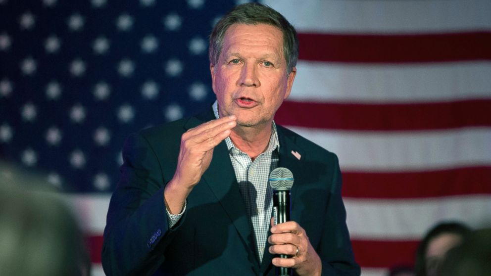 Republican presidential candidate, Ohio Gov. John Kasich speaks during a campaign rally in Wakefield, Mass., Feb. 20, 2016.
