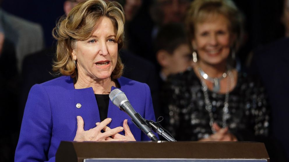PHOTO: Sen. Kay Hagan, D-N.C., gives her concession speech during an election night rally in Greensboro, N.C., Nov. 4, 2014. Hagan conceded to Republican Thom Tillis in a tight race.