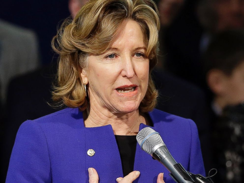 PHOTO: Sen. Kay Hagan, D-N.C., gives her concession speech during an election night rally in Greensboro, N.C., Nov. 4, 2014. Hagan conceded to Republican Thom Tillis in a tight race.