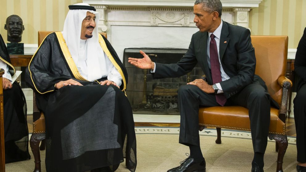 President Barack Obama, right, meets with King Salman of Saudi Arabia in the Oval Office of the White House, on Friday, Sept. 4, 2015, in Washington. 