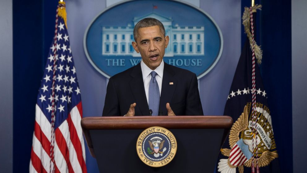 President Barack Obama speaks during a news conference in the Brady Press Briefing Room of the White House in Washington, Dec. 19, 2014.