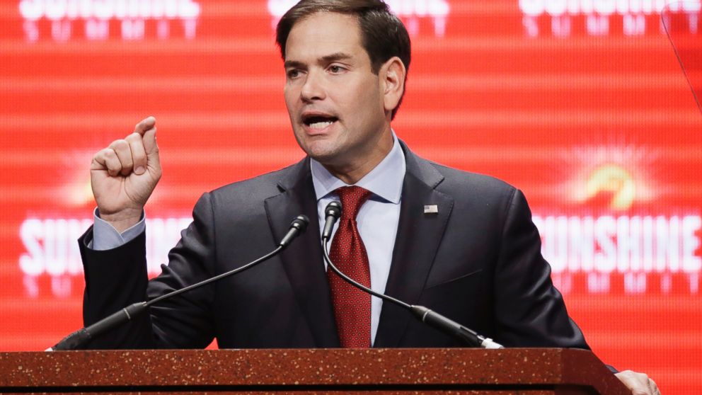Republican presidential candidate, Sen. Marco Rubio, R- Fla., addresses the Sunshine Summit in Orlando, Fla., Friday Nov. 13, 2015. 