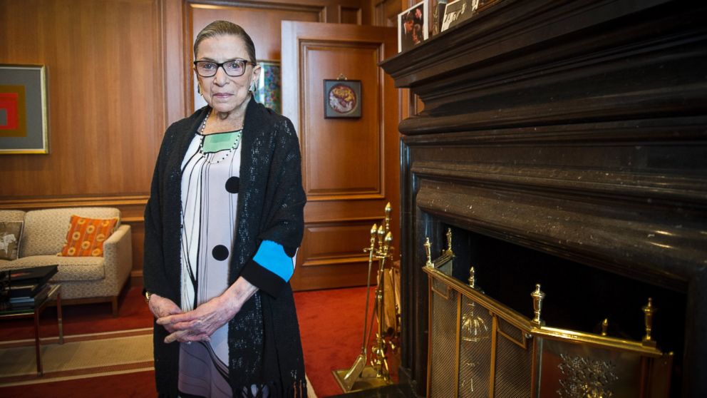PHOTO: Associate Justice Ruth Bader Ginsburg in her Supreme Court chambers in Washington, July 31, 2014.  