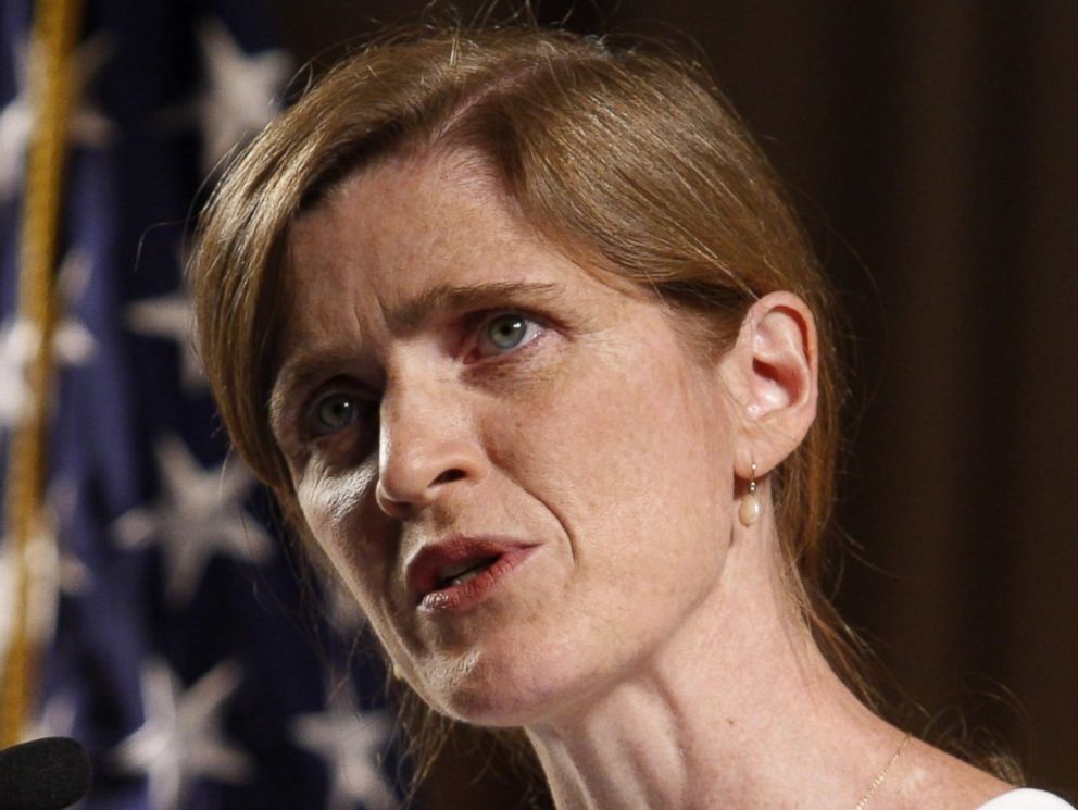 PHOTO: Samantha Power, the U.S. Ambassador to the United Nations, speaks in Kiev, Ukraine, June 11, 2015.