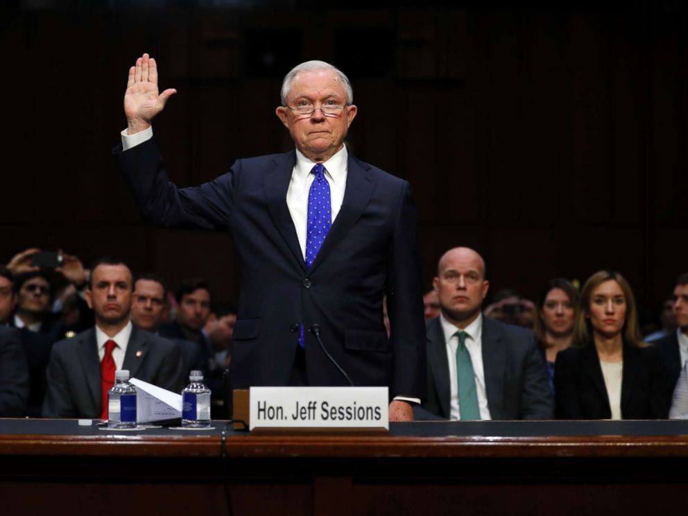 PHOTO: Attorney General Jeff Sessions is sworn in before the Senate Judiciary Committee on Capitol Hill in Washington, Wednesday, Oct. 18, 2017.