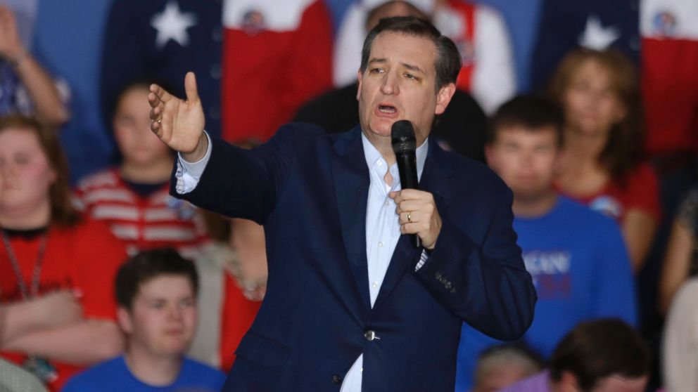 Presidential candidate Sen. Ted Cruz, R-Texas, speaks during a rally at the Johnson County Fairgrounds in Franklin, Ind., April 25, 2016.
