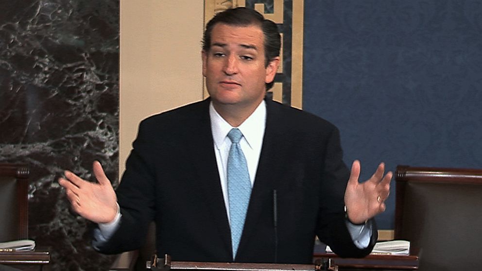 Sen. Ted Cruz, R-Texas, speaks on the Senate floor on Capitol Hill in Washington, Sept. 24, 2013.