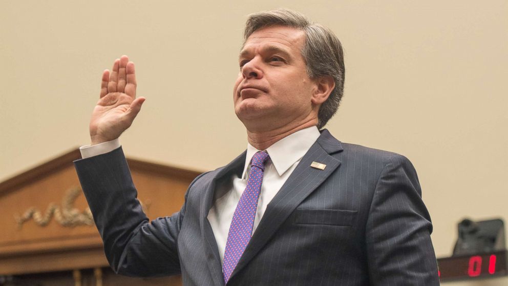 PHOTO: FBI Director Christopher Wray is sworn in before he testifies at a House Judiciary Committee on the current state of the FBI and its' investigations on December 7, 2017.
