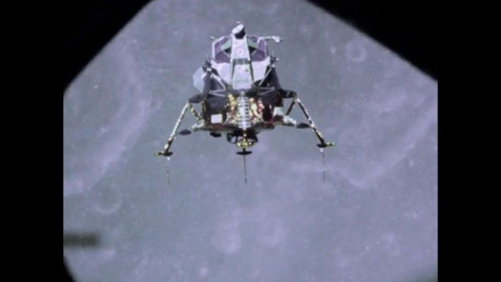 PHOTO: The Apollo 11 lunar landing is shown in this screen grab from a NASA video.