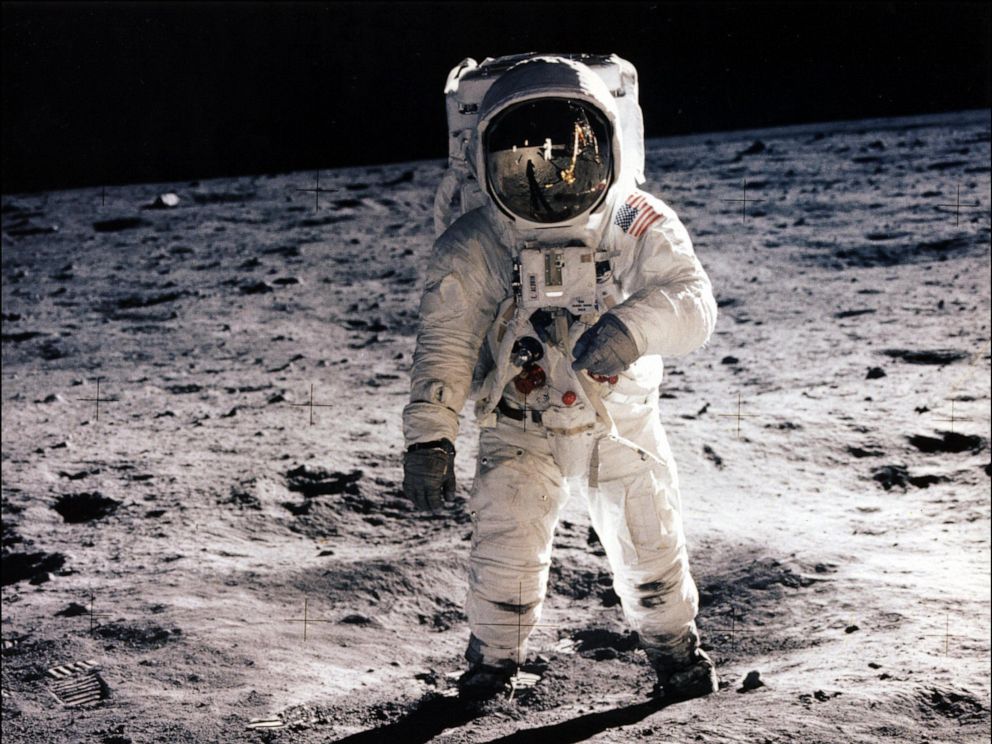 PHOTO: In this file photo taken on July 20, 1969 astronaut Buzz Aldrin, lunar module pilot, walks on the surface of the moon during the Apollo 11 extravehicular activity (EVA).