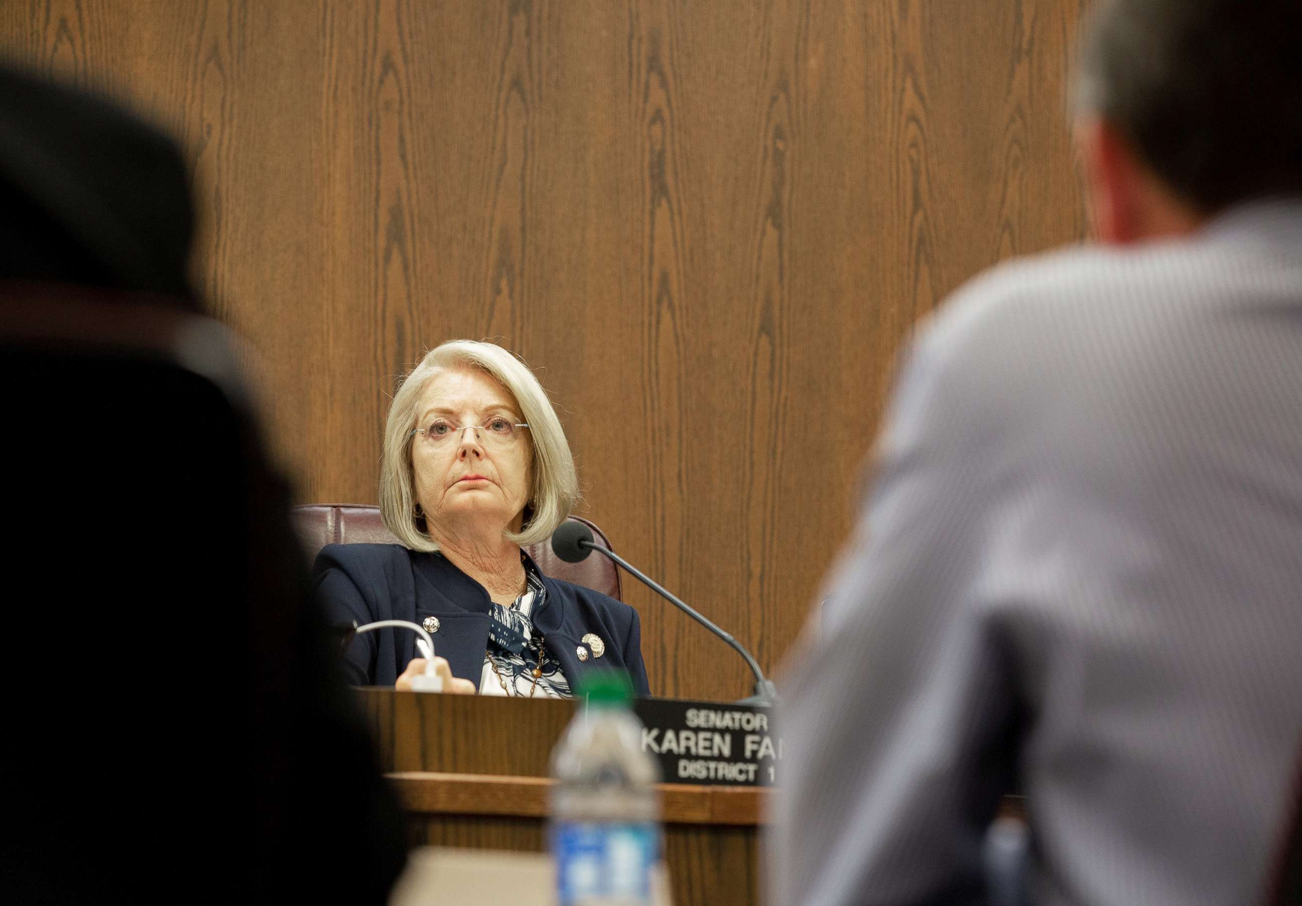 PHOTO: Senate President Karen Fann attends a meeting about the audit at the Arizona state Senate in Phoenix, July 15, 2021.