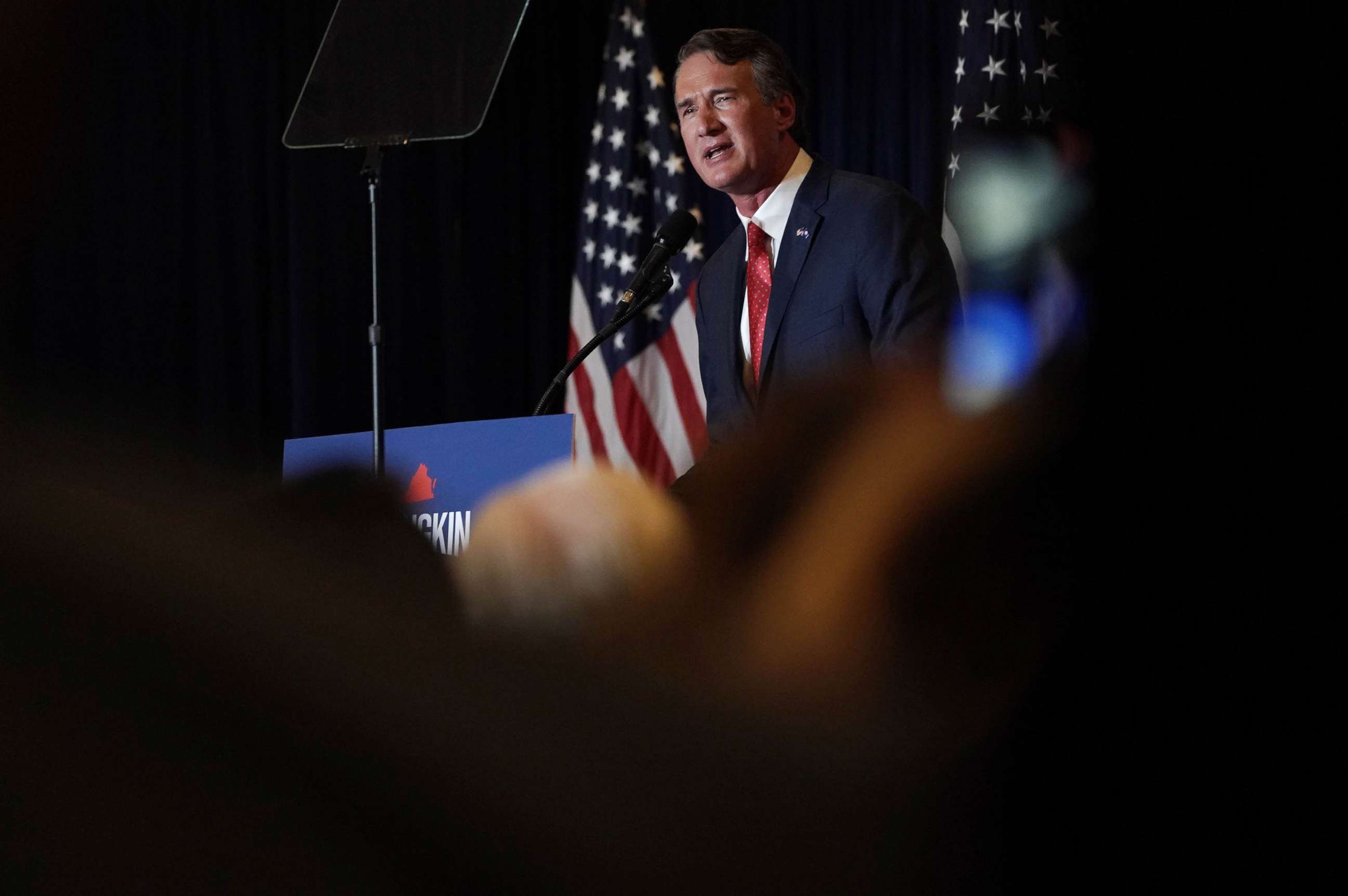 PHOTO: Glenn Youngkin greets supporters in Chanrilly, Va., Nov. 2, 2021.