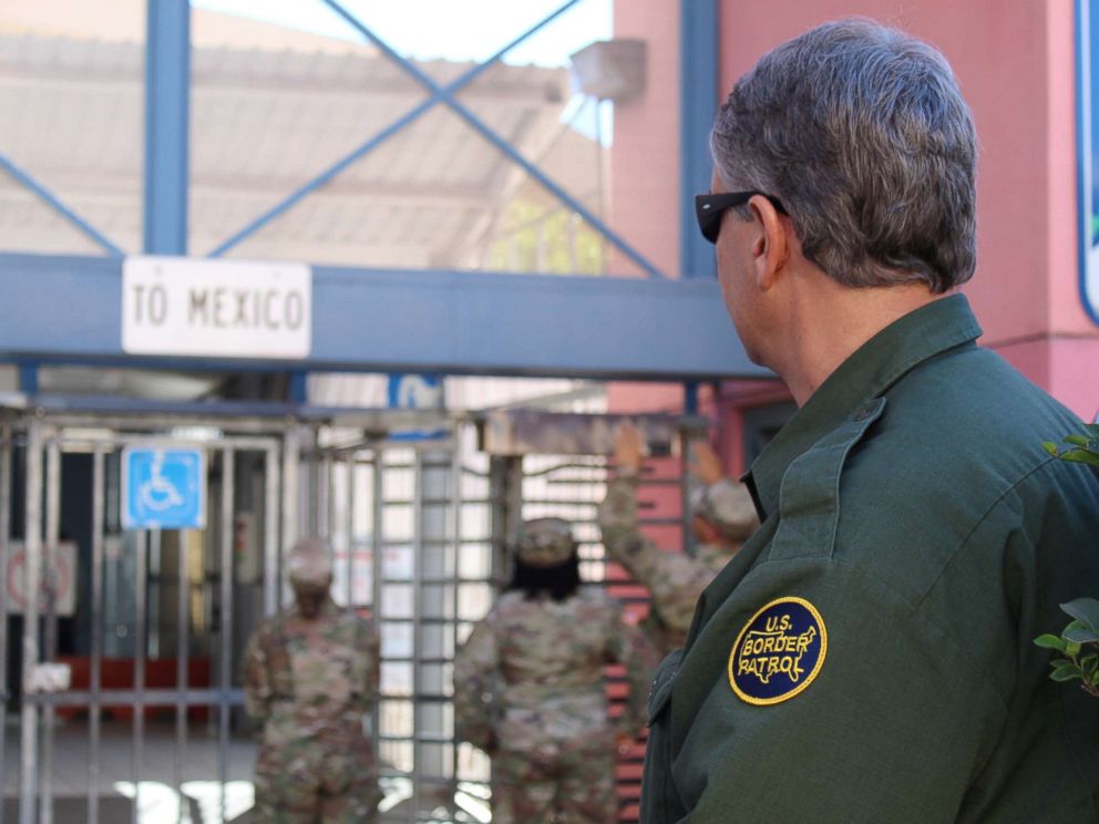 PHOTO: A U.S. Customs and Border Protection (CBP) agent watches while U.S. Army Engineers conduct site survey at a point of entry at the Arizona-Mexico border along the southern border of the U.S., Nov. 6, 2018.