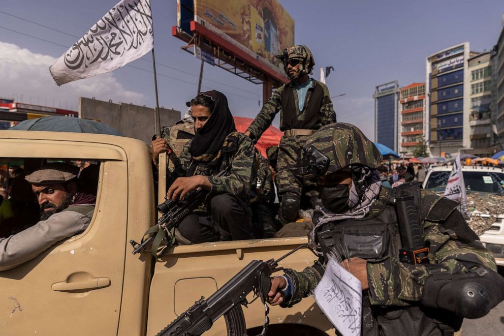 PHOTO: A Taliban elite unit rides through the streets of Kabul, Afghanistan on Aug. 20, 2021.
