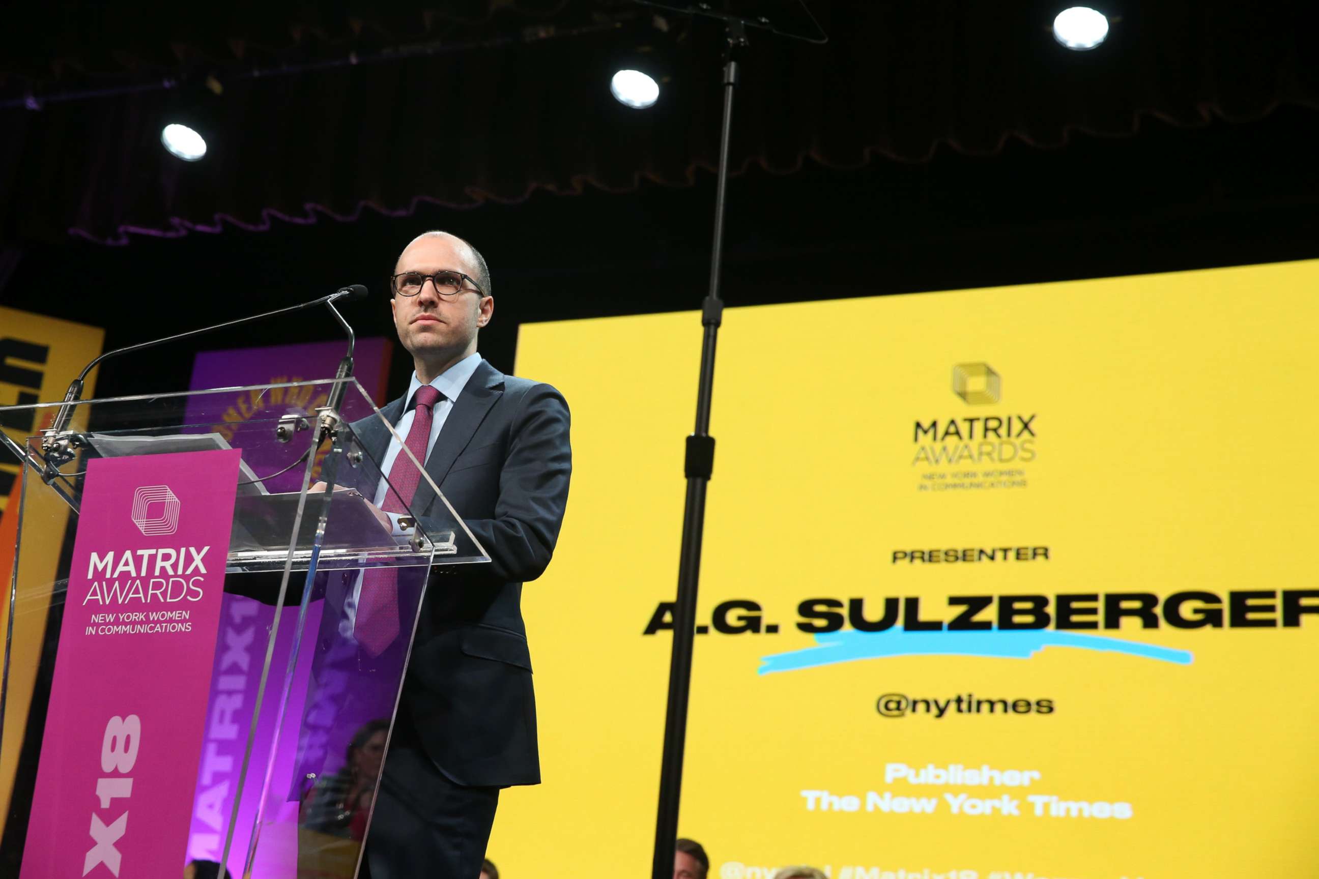 PHOTO: A.G. Sulzberger attends the 2018 Matrix Awards at Sheraton Times Square on April 23, 2018 in New York City.