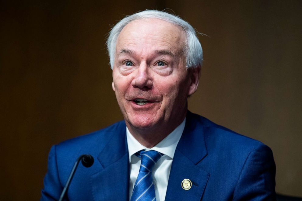 PHOTO: Arkansas Gov. Asa Hutchinson, testifies during the Senate Judiciary Committee hearing in Dirksen Building, June 22, 2021.