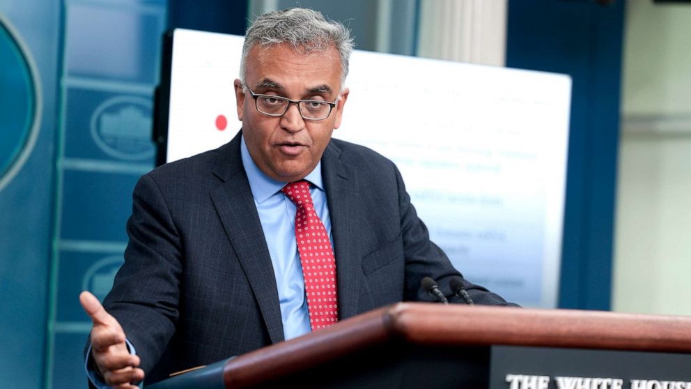 PHOTO: White House Coronavirus Response Coordinator Dr. Ashish Jha speaks at a daily press conference in the James Brady Press Briefing Room of the White House on April 26, 2022 in Washington, D.C. 