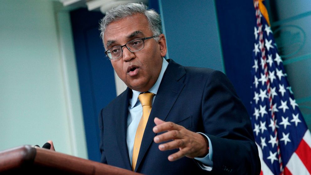 PHOTO: Ashish Jha, White House Covid-19 response coordinator, speaks during a news conference at the White House in Washington, D.C., June 2, 2022. 