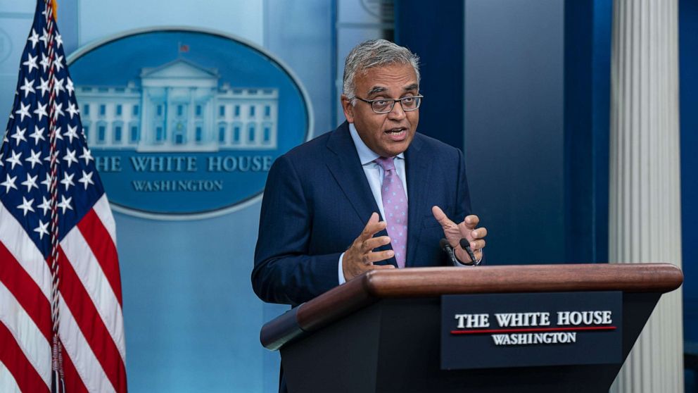 PHOTO: In this Oct. 25, 2022, file photo, Ashish Jha, White House Covid-19 response coordinator, speaks during a news conference in the James S. Brady Press Briefing Room at the White House in Washington, D.C.