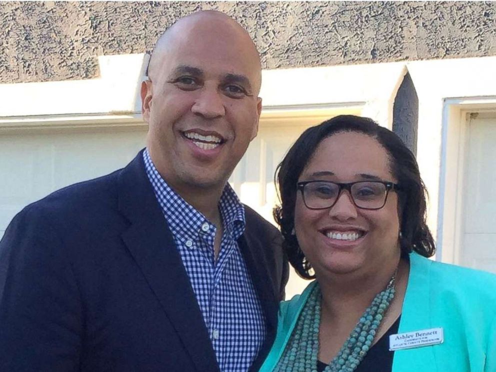 PHOTO: Ashley Bennett pictured with Sen. Cory Booker, D-N.J.