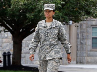 PHOTO: Cadet Simone Askew, who has been selected first captain of the U.S. Military Academy Corps of Cadets for the upcoming academic year, in West Point, Aug. 14, 2017.