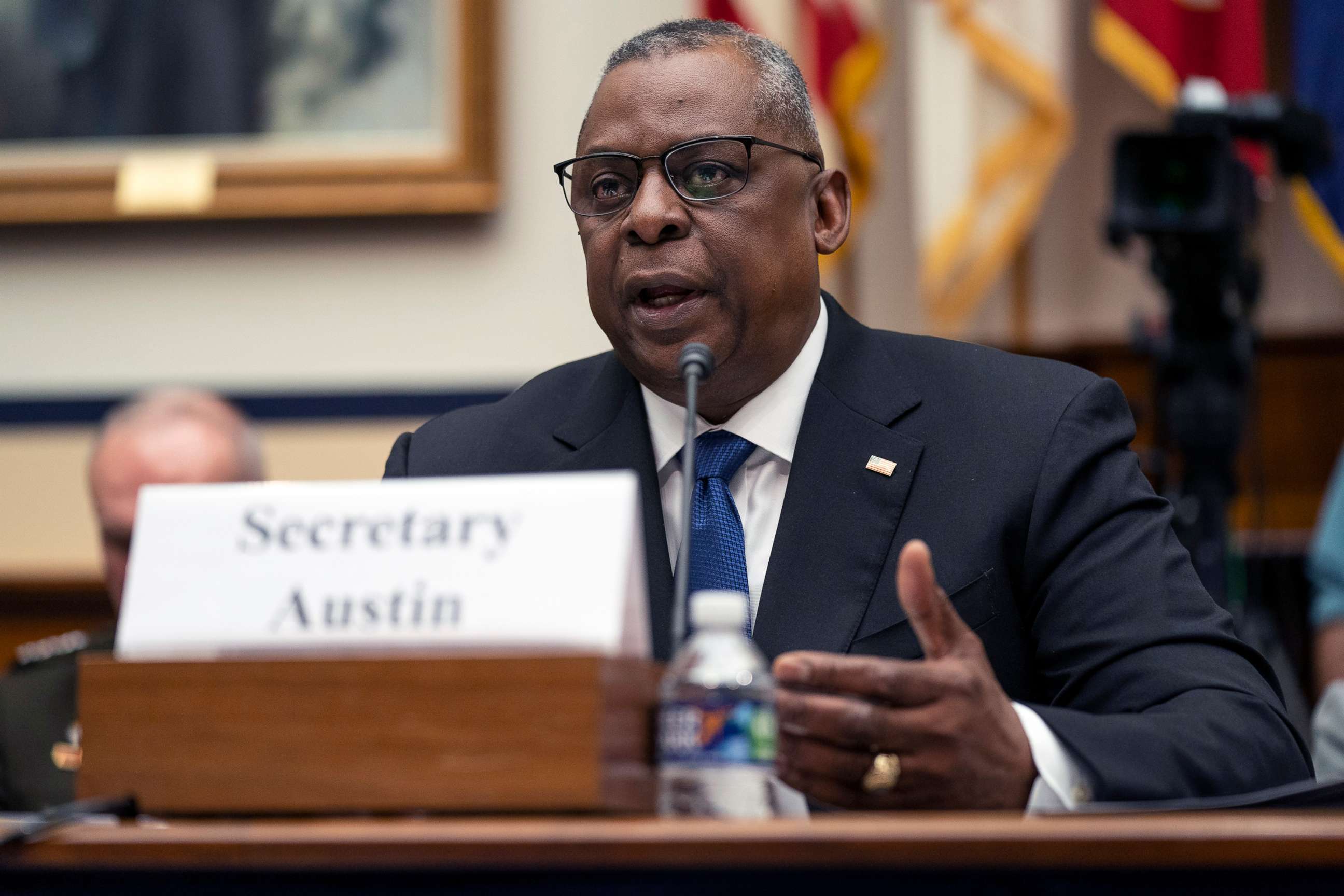 PHOTO: Secretary of Defense Lloyd Austin speaks during a House Armed Services Committee hearing on the fiscal year 2023 defense budget, April 5, 2022, in Washington, D.C.