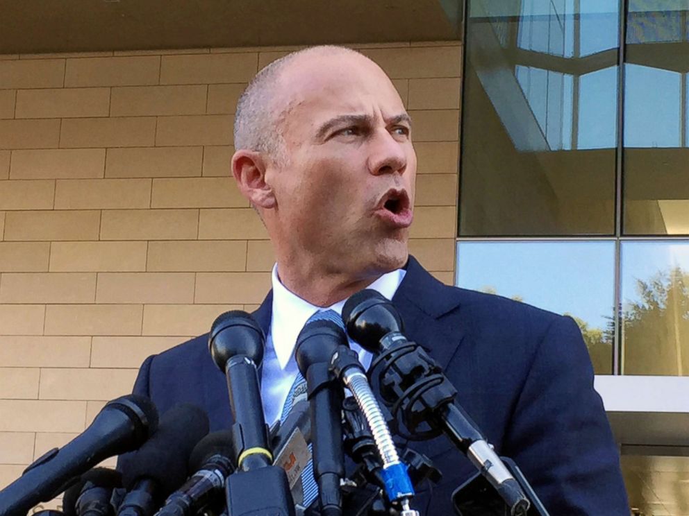 PHOTO: Michael Avenatti shown speaking to reporters after a federal court hearing in Los Angeles, Sept. 24, 2018. 