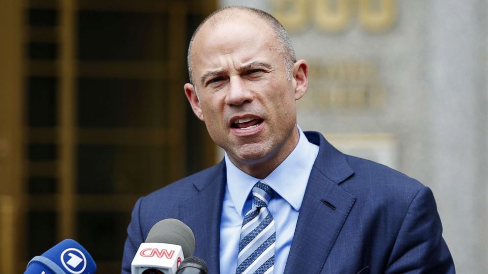 Michael Avenatti, lawyer of adult-film actress Stormy Daniels speaks to media as he exits court in New York, May 30, 2018.