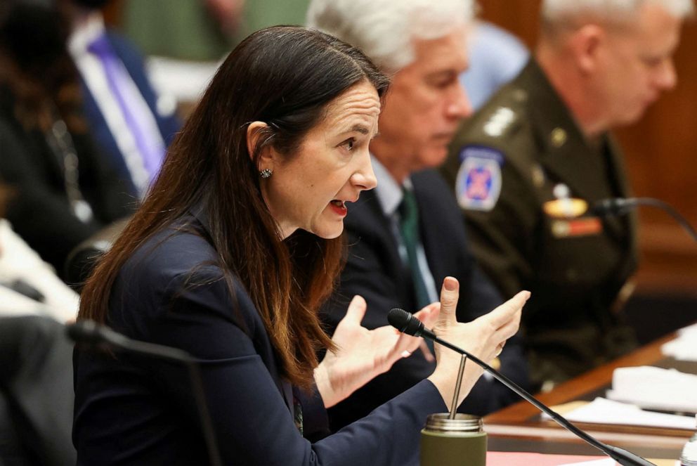 PHOTO: Director of National Intelligence Avril Haines testifies before a House Permanent Select Committee on Intelligence hearing on "worldwide threats" at the U.S. Capitol building in Washington, D.C.. March 8, 2022.