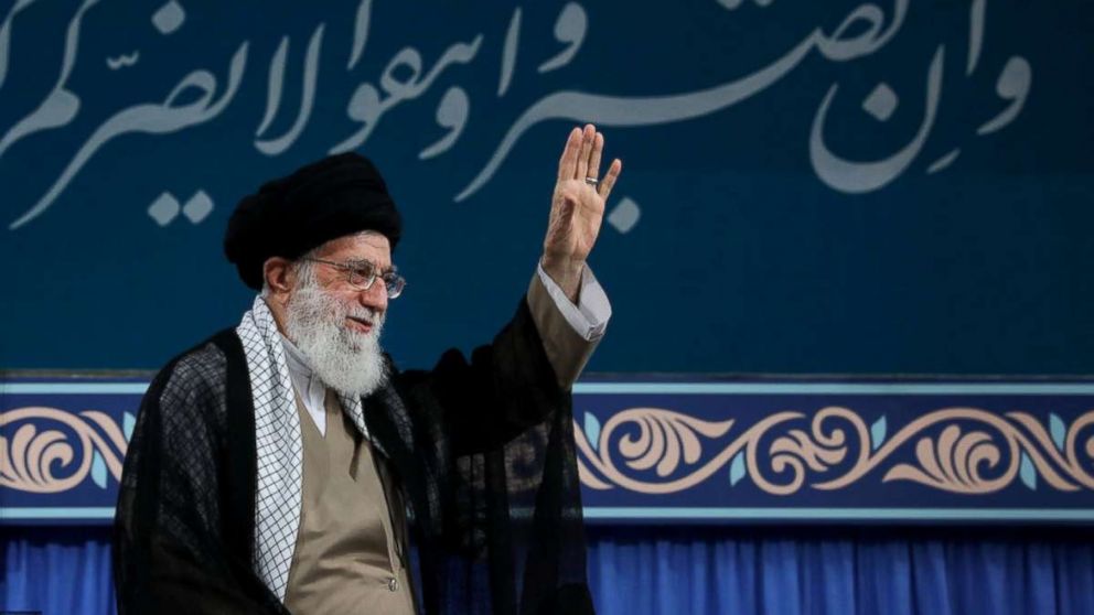 Iran's Supreme Leader Ayatollah Ali Khamenei is seen at the Hussayniyeh of Imam Khomeini in Tehran, Iran, Aug. 13, 2018.