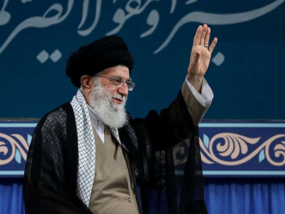 PHOTO: Irans Supreme Leader Ayatollah Ali Khamenei is seen at the Hussayniyeh of Imam Khomeini in Tehran, Iran, Aug. 13, 2018.