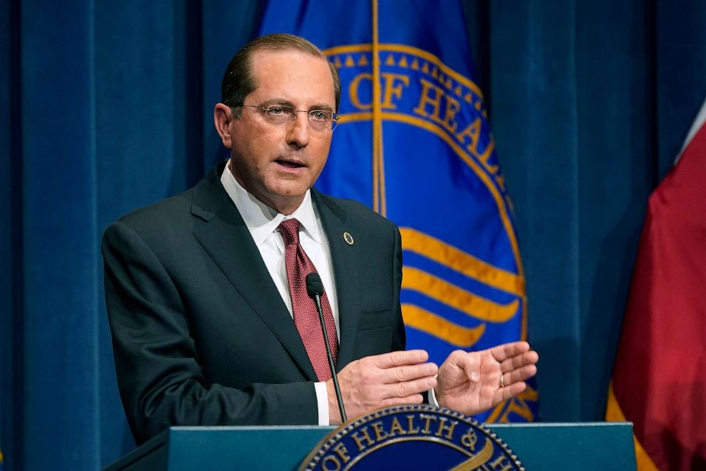 PHOTO: Health and Human Services Secretary Alex Azar speaks during a news conference on Operation Warp Speed and COVID-19 vaccine distribution, Jan. 12, 2021, in Washington, D.C.