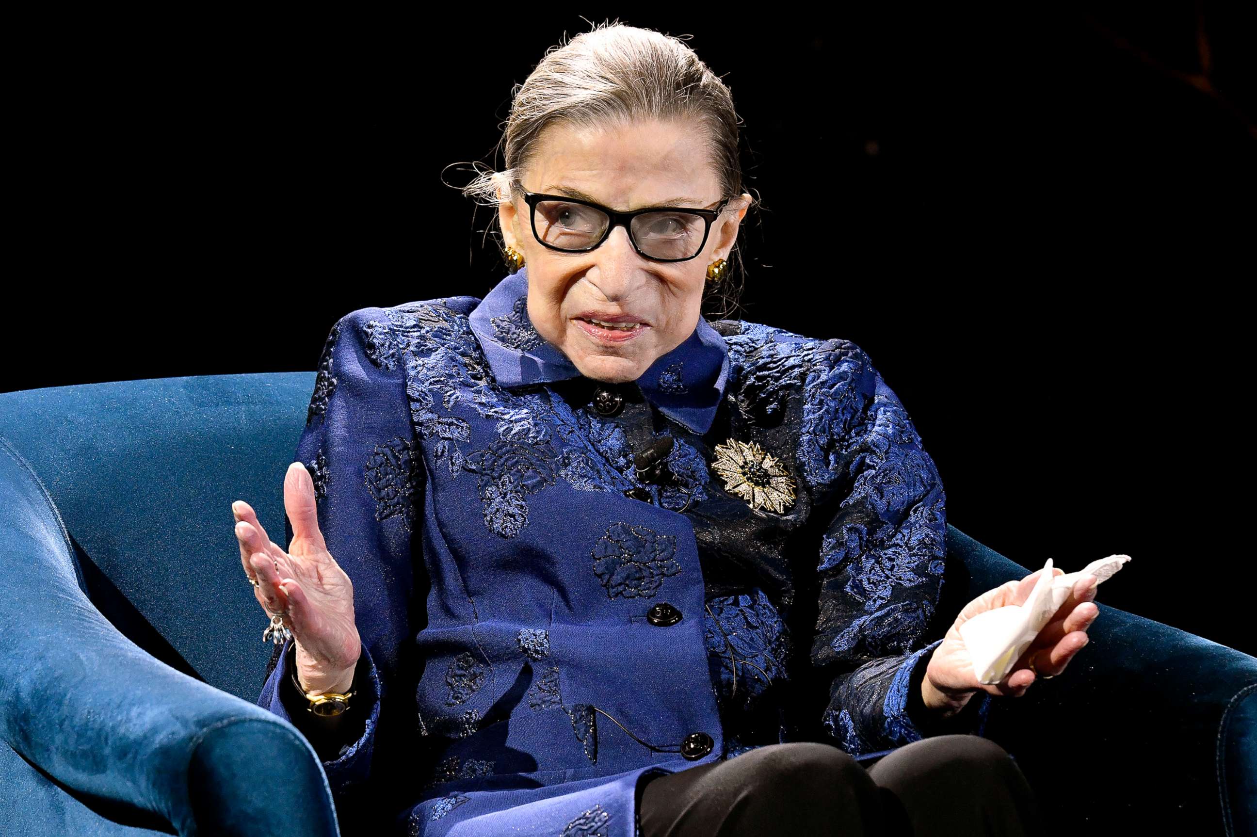PHOTO: Justice Ruth Bader Ginsburg speaks onstage at the Fourth Annual Berggruen Prize Gala celebrating 2019 Laureate Supreme Court Justice Ruth Bader Ginsburg, In New York City, on December 16, 2019.