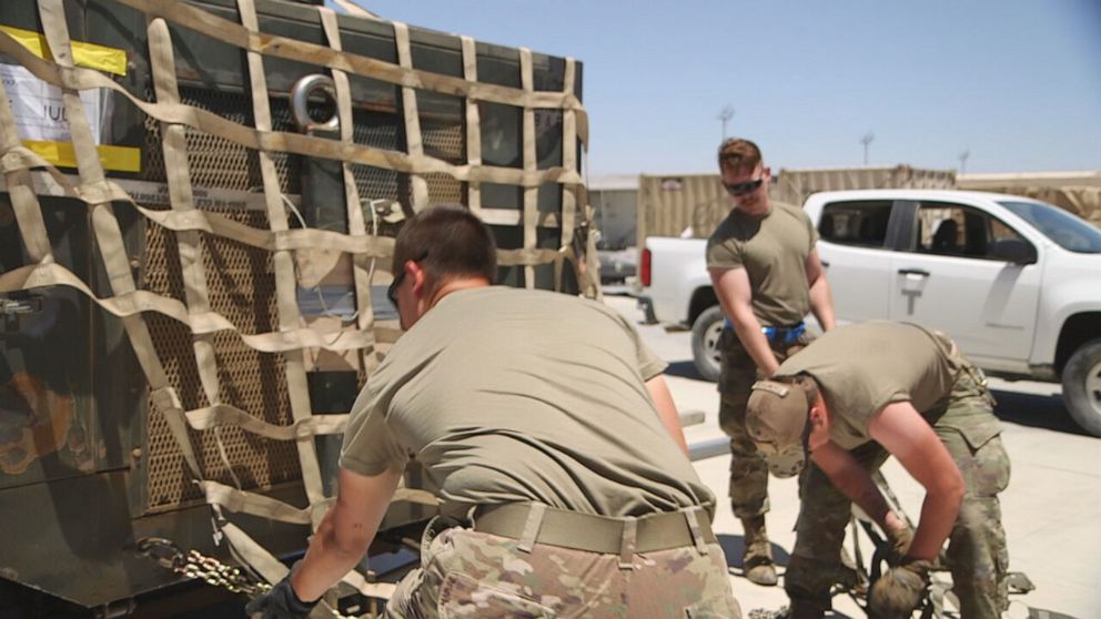 PHOTO: U.S. troops preparing to withdraw from Bagram Air Base in Afghanistan, June 23, 2021.