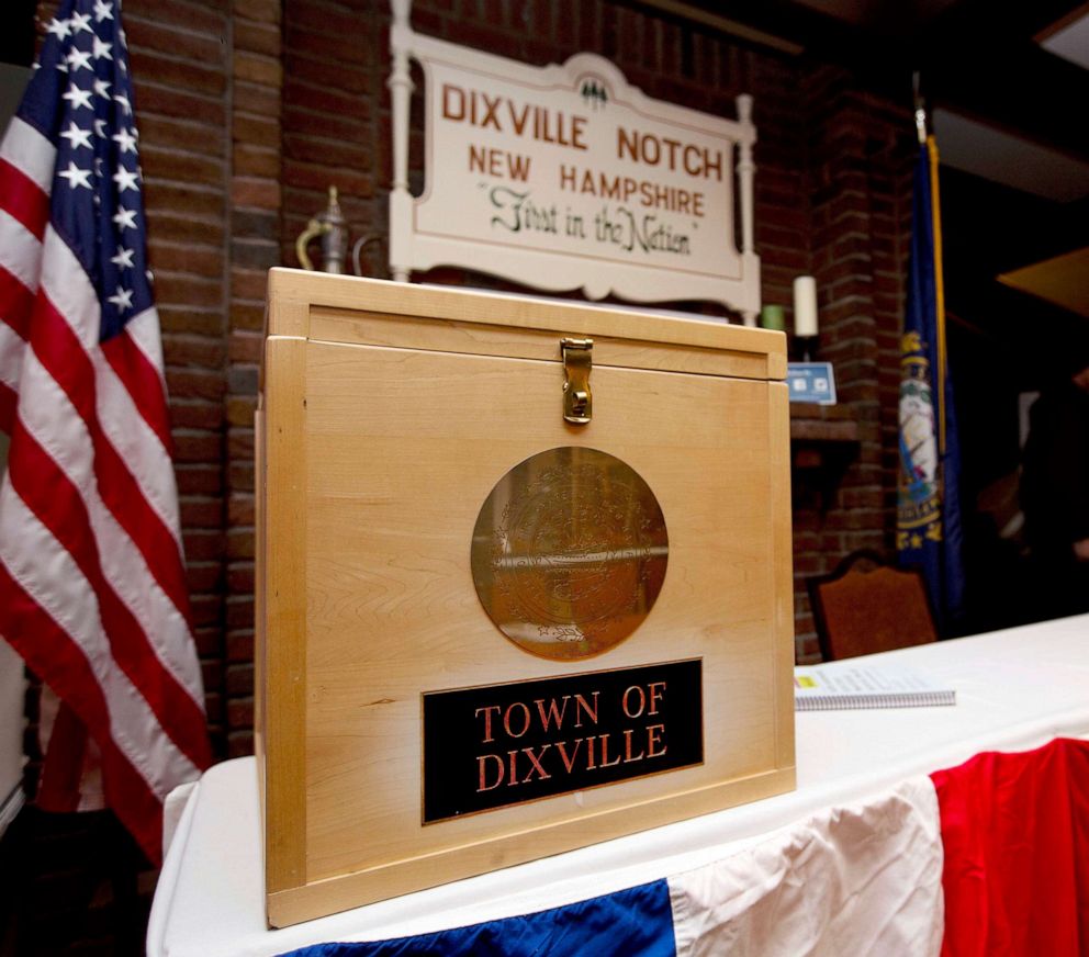 PHOTO: A ballot box is set for residents in Dixville Notch, N.H., to vote at midnight, Nov. 7, 2016.