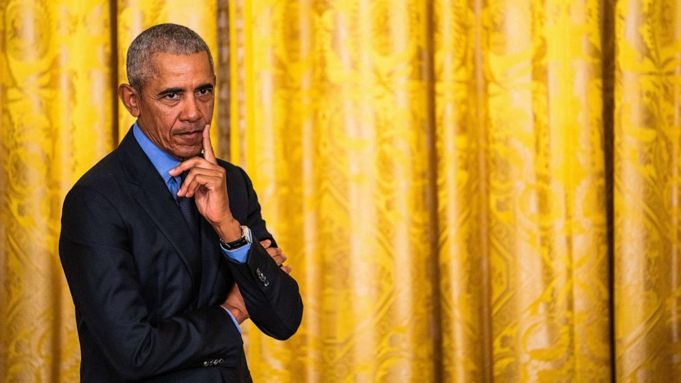 PHOTO: Former President Barack Obama attends an event at the White House in Washington, April 5, 2022.