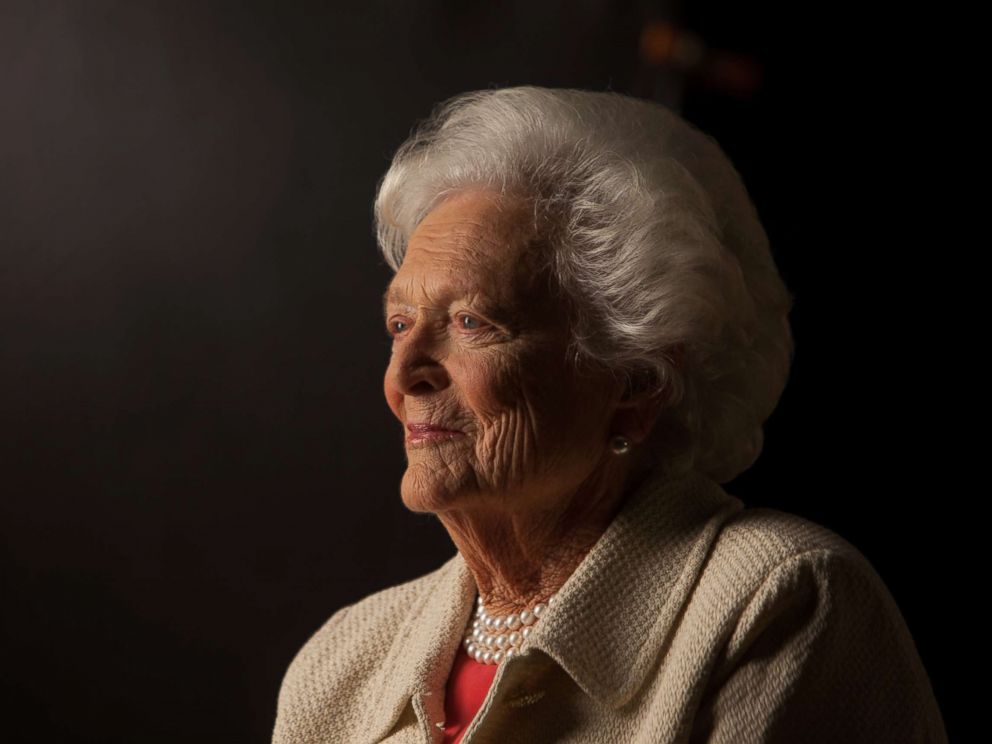 PHOTO: Former First Lady Barbara Bush is interviewed for The Presidents Gatekeepers project about the White House Chiefs of Staff at the Bush Library, Oct. 24, 2011, in College Station, Texas.