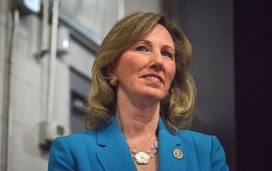 PHOTO: Rep. Barbara Comstock attends a rally, Oct. 30, 2017, in Sterling, Va.
