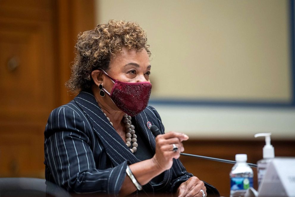 PHOTO: Rep. Barbara Lee talks about her experience with having an abortion, during a House Committee on Oversight and Reform hearing on Capitol Hill in Washington, D.C.,  Sept. 30, 2021.