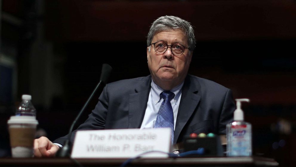 PHOTO:Attorney General William Barr testifies before the House Judiciary Committee hearing in the Congressional Auditorium at the U.S Capitol Visitors Center July 28, 2020 in Washington, D.C.