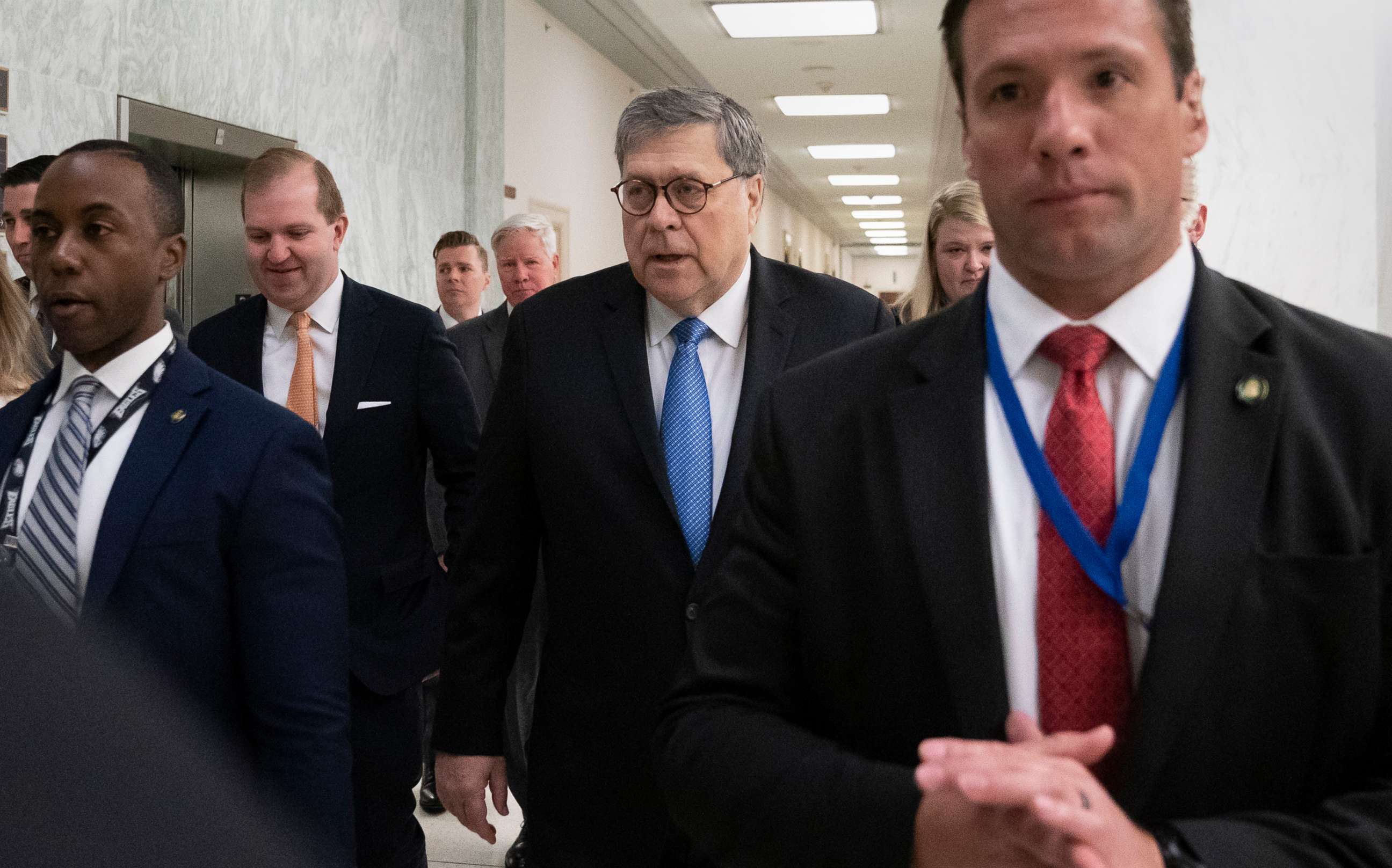 PHOTO: Attorney General William Barr arrives to appears before a House Appropriations subcommittee in Washington, D.C., April 9, 2019.