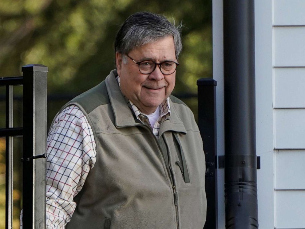 PHOTO: Attorney General William Barr leaves his house in McClean, Va., March 24, 2019.