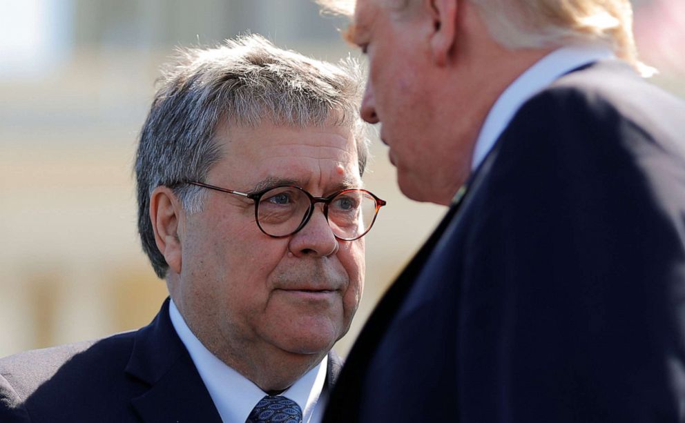 PHOTO: U.S. Attorney General William Barr attend the 38th Annual National Peace Officers Memorial Service with President Donald Trump on Capitol Hill in Washington, May 15, 2019.