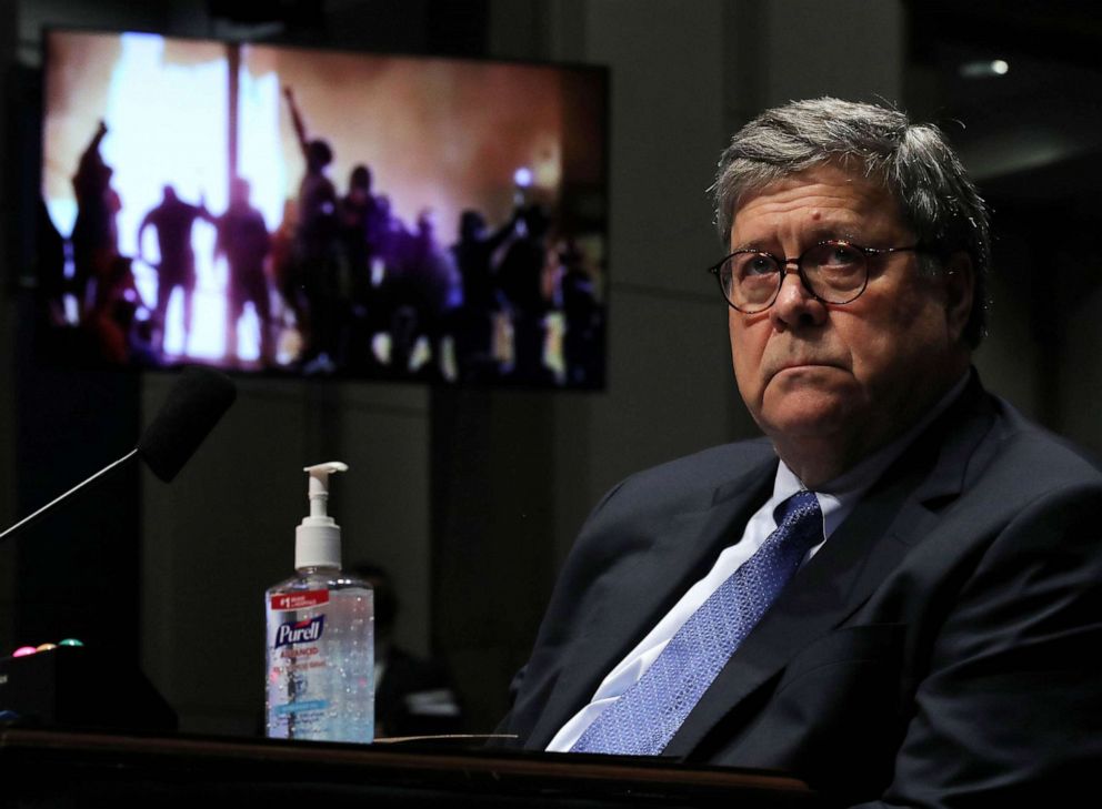 PHOTO: Attorney General William Barr during a the House Judiciary Committee hearing July 28, 2020 in Washington, D.C.
