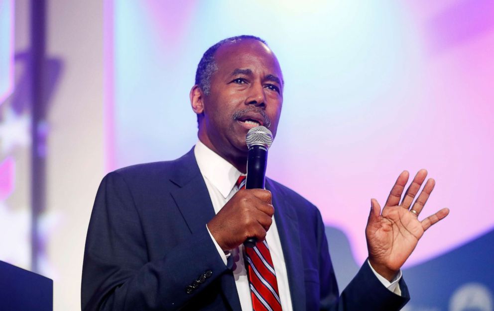 PHOTO: Housing and Urban Development Secretary Ben Carson speaks to the 2018 Values Voter Summit in Washington, Sept. 21, 2018.