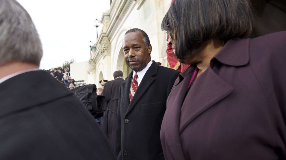 U.S. Housing and Urban Development Secretary nominee Dr. Ben Carson arrives for the Presidential Inauguration of Donald Trump, Jan. 20, 2017, at the U.S. Capitol in Washington, DC.