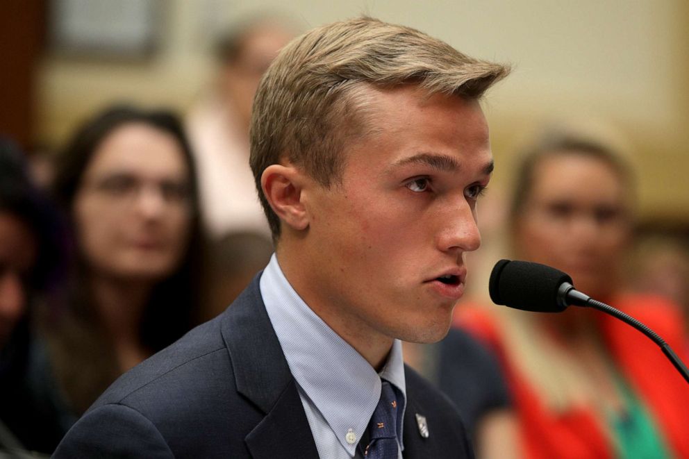 PHOTO: Benji Backer testifies during a House Foreign Affairs Committee Europe, Eurasia, Energy and the Environment Subcommittee and House (Select) Climate Crisis Committee joint hearing, Sept. 18, 2019, on Capitol Hill in Washington, DC.