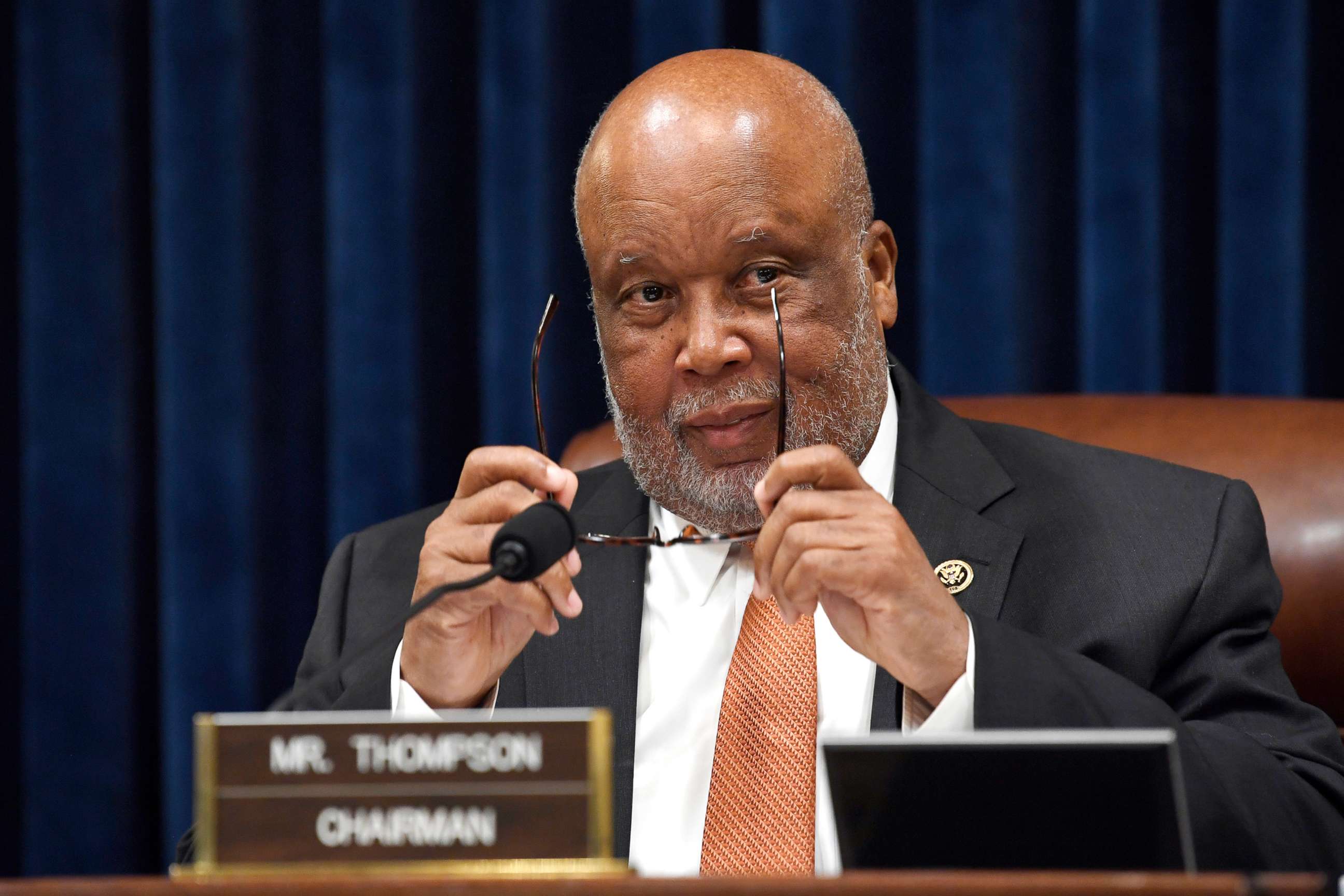 PHOTO: In this March 6, 2019, file photo, House Homeland Security Committee chairman Rep. Bennie Thompson waits for the start of a hearing with Homeland Security Secretary Kirstjen Nielsen on Capitol Hill in Washington. 