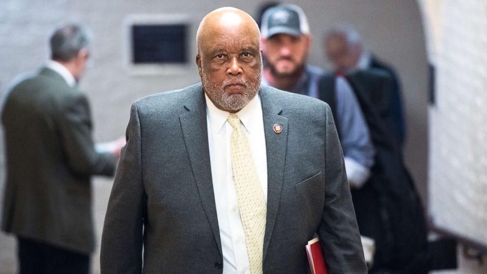PHOTO: Rep. Bennie Thompson leaves the House Democrats' caucus meeting in the Capitol in Washington, on Jan. 4, 2019.